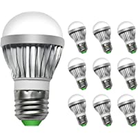 GLS Bombillas LED E27 3W Equivalente a 30W Blanco Frío 5000K no Regulable AC100-240V 10 Unidades